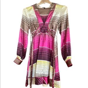 Bebe size 2 striped dress 96% silk dress
